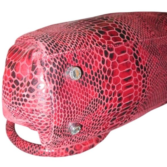 DANIER Italian leather python embossed snakeskin tote & small handbag twin set - Picture 7 of 16